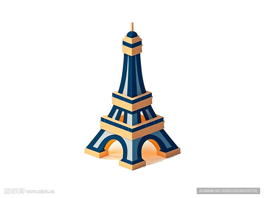 埃菲尔铁塔立体卡通模型