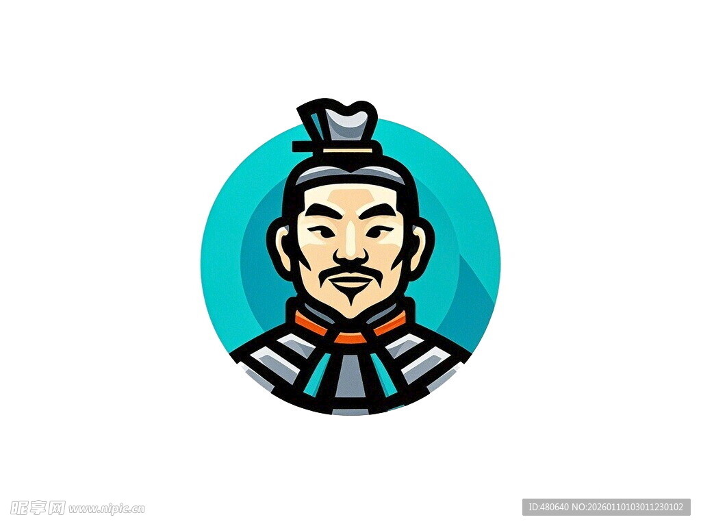 古代帝王形象卡通图标