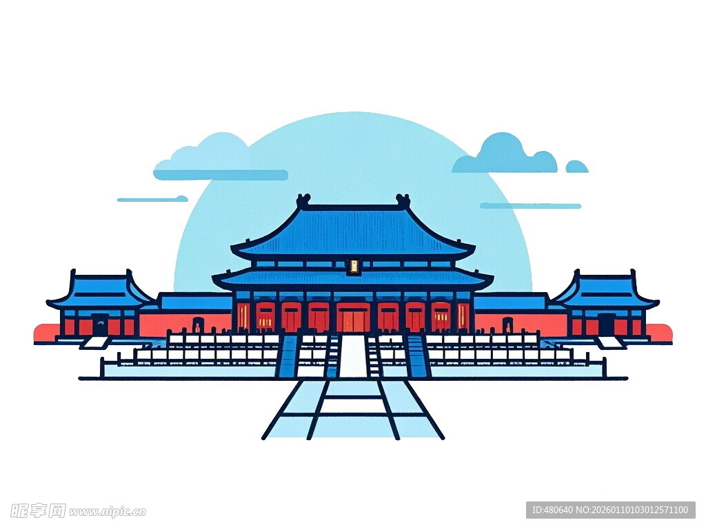 中式古建筑庄严皇家宫殿