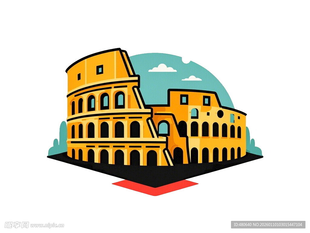 罗马斗兽场插画形象