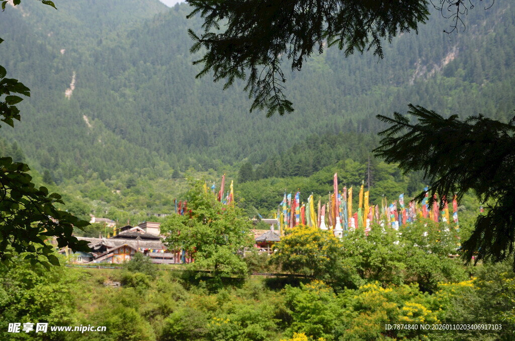 山林间的多彩建筑景观