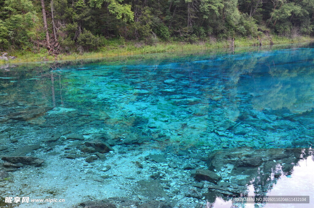 清澈蓝湖 水底景致如画