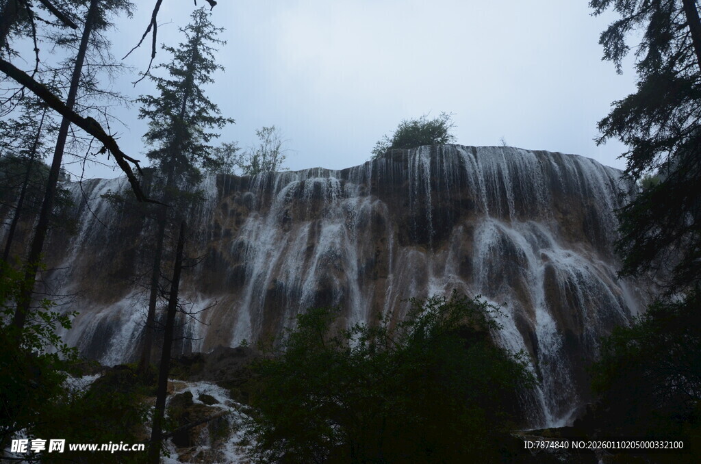 壮观森林瀑布景观