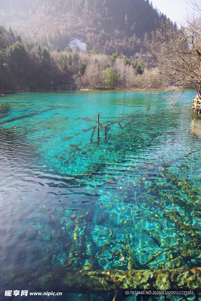 梦幻蓝绿水景 自然之美