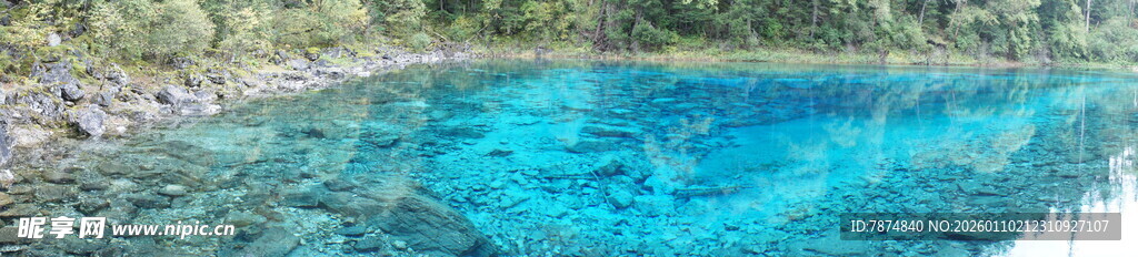 清澈蓝水的自然景致