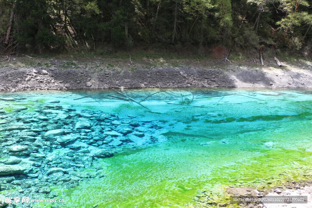 清澈多彩的山间碧潭