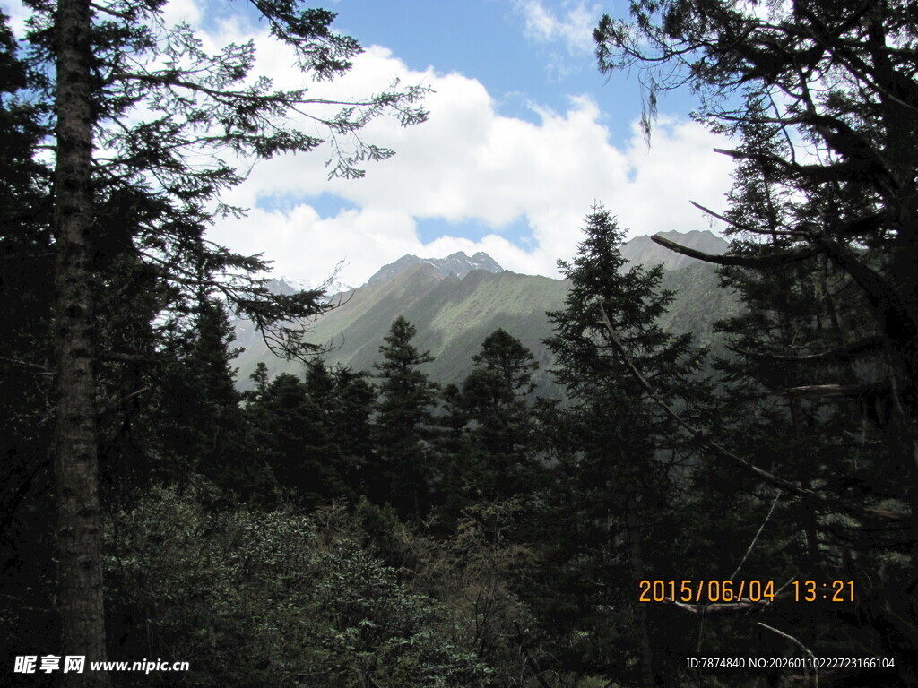 山林间远眺青山美景