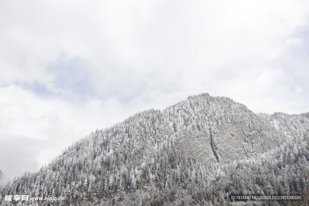 雪覆山峦美景