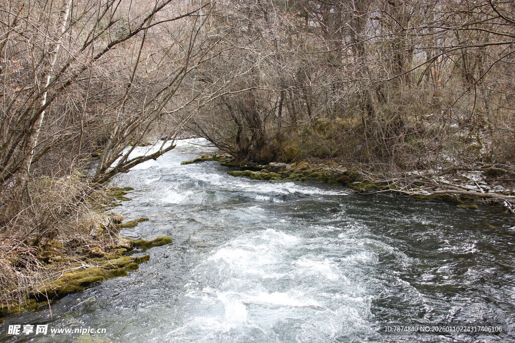 山间溪流潺潺