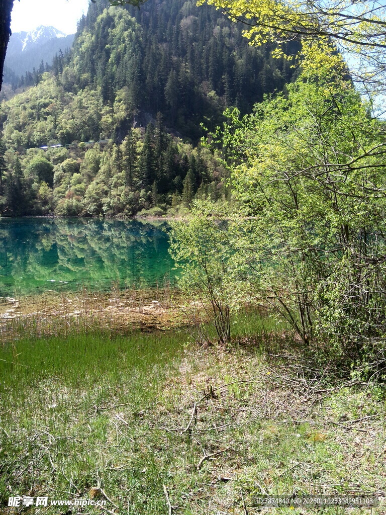 山间幽湖 绿意环绕之景