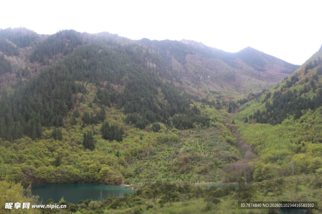 山间翠谷中的静谧湖泊