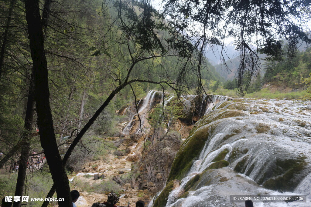 山林间的冰瀑景观