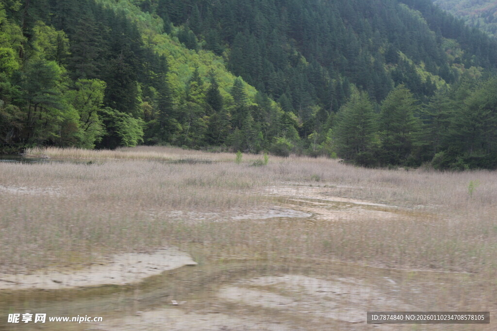 山间开阔的浅滩地貌景观