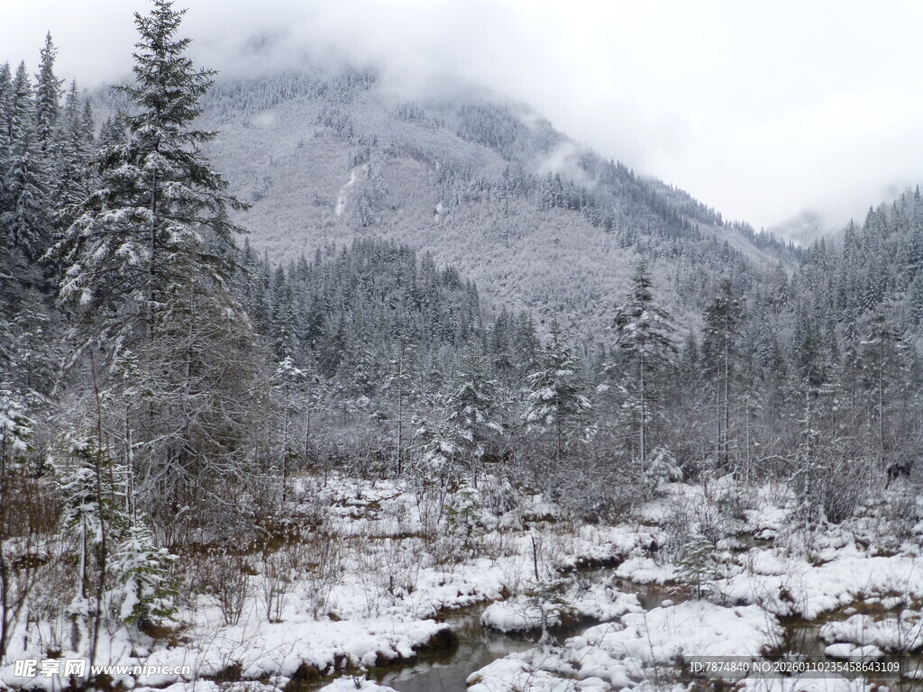 冬日雪山雪景迷人风光