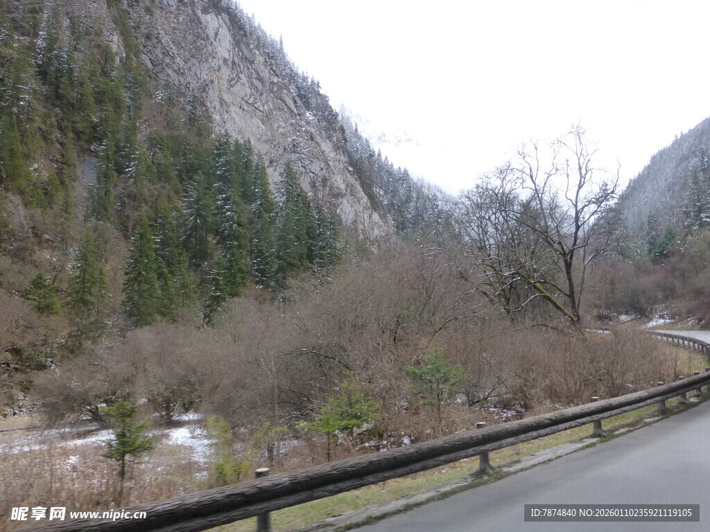 山间公路旁的自然景致