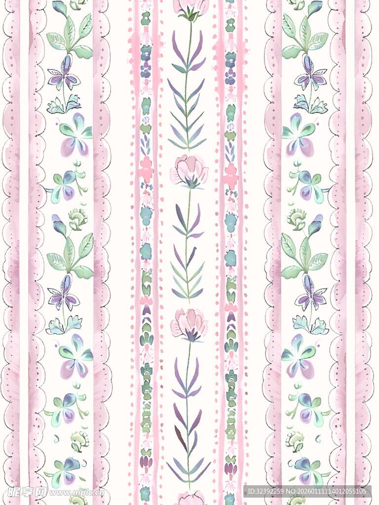 粉色花卉流苏图案纹理