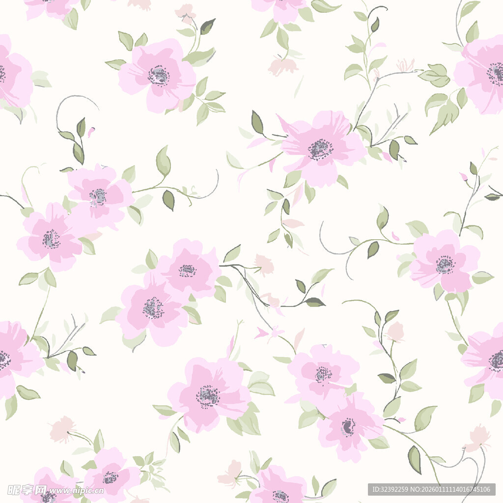淡粉花卉图案背景