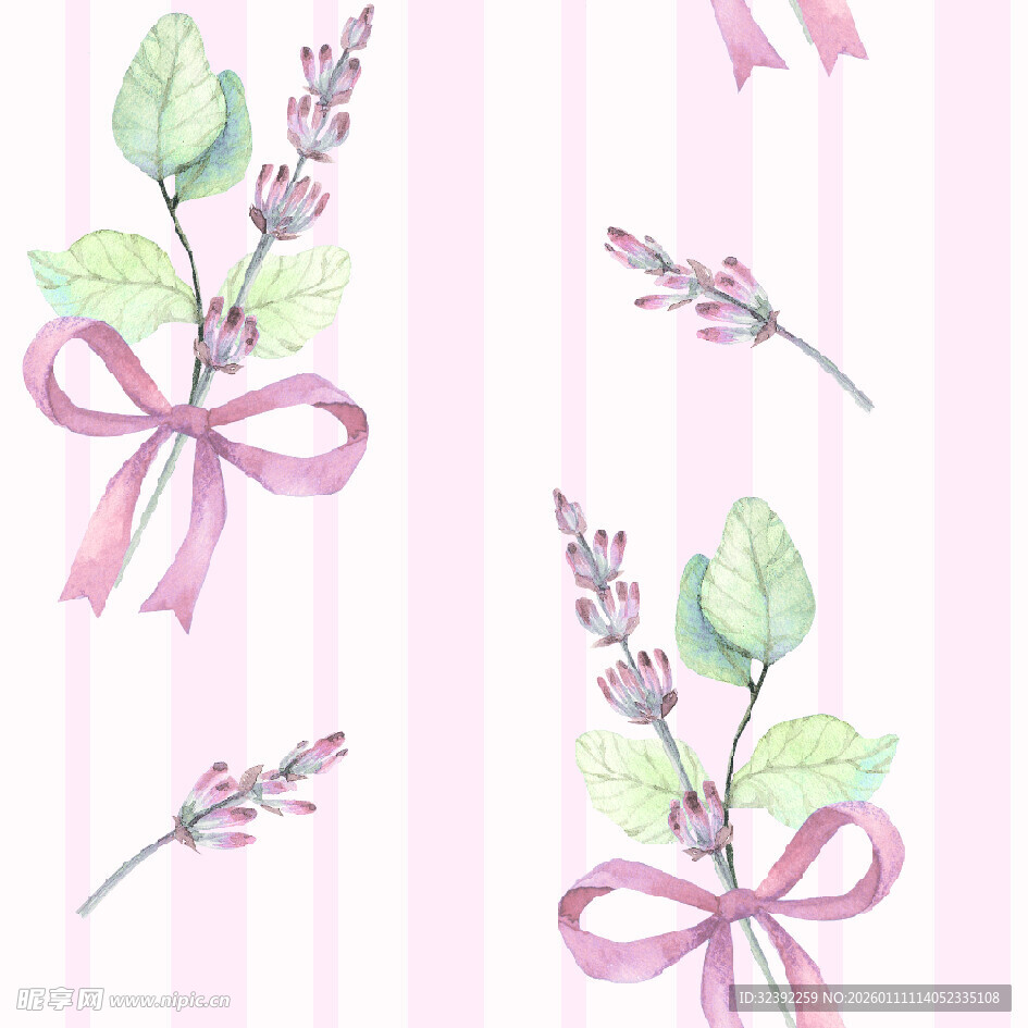 粉色系薰衣草装饰图案