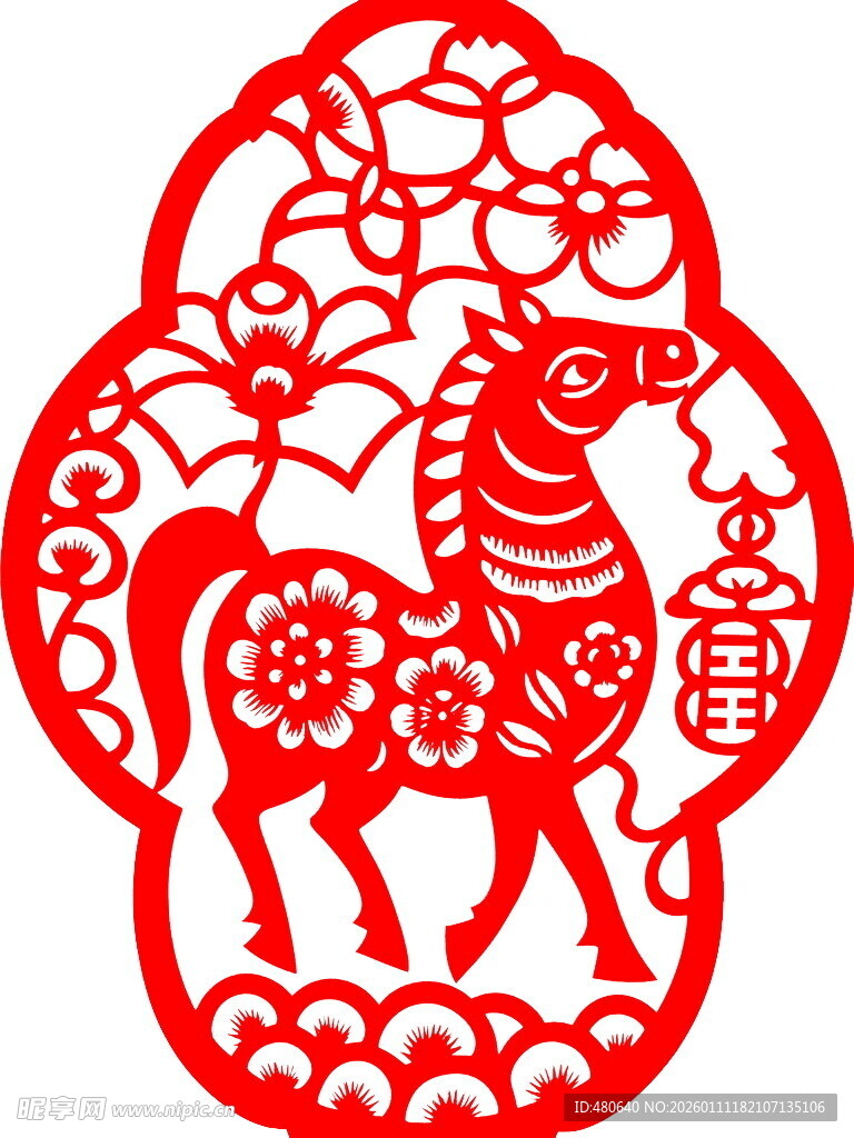 马年剪纸艺术图案