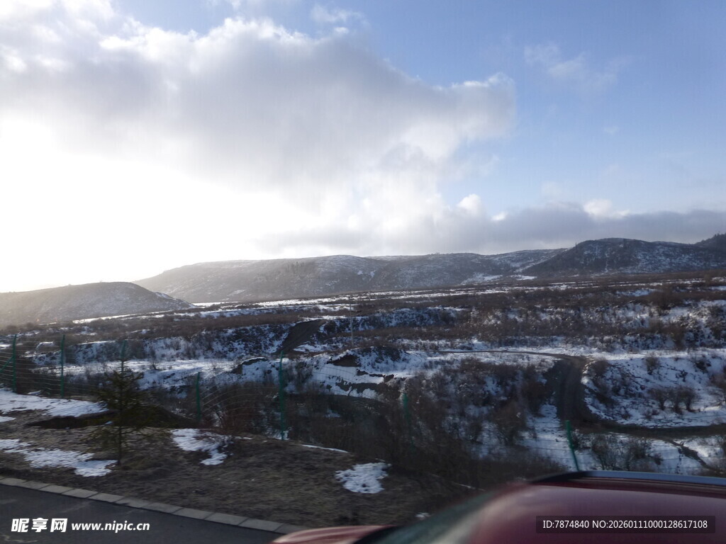 冬日小镇雪景俯瞰