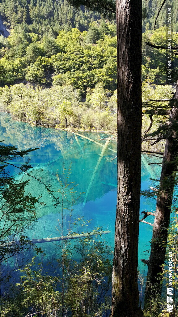 梦幻蓝湖 山林环绕美景