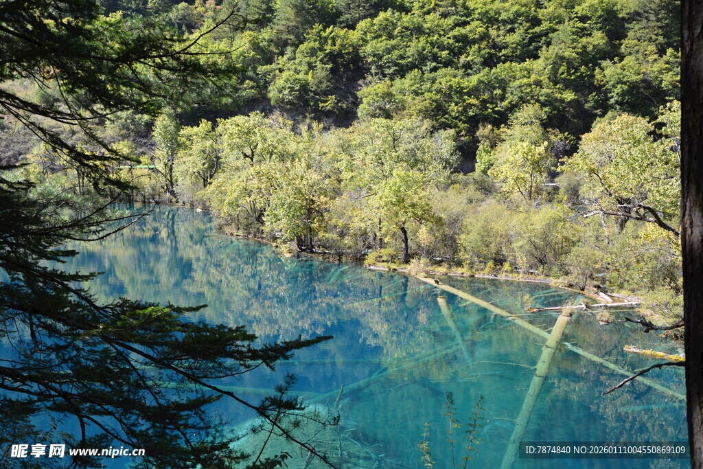 梦幻蓝湖的自然美景