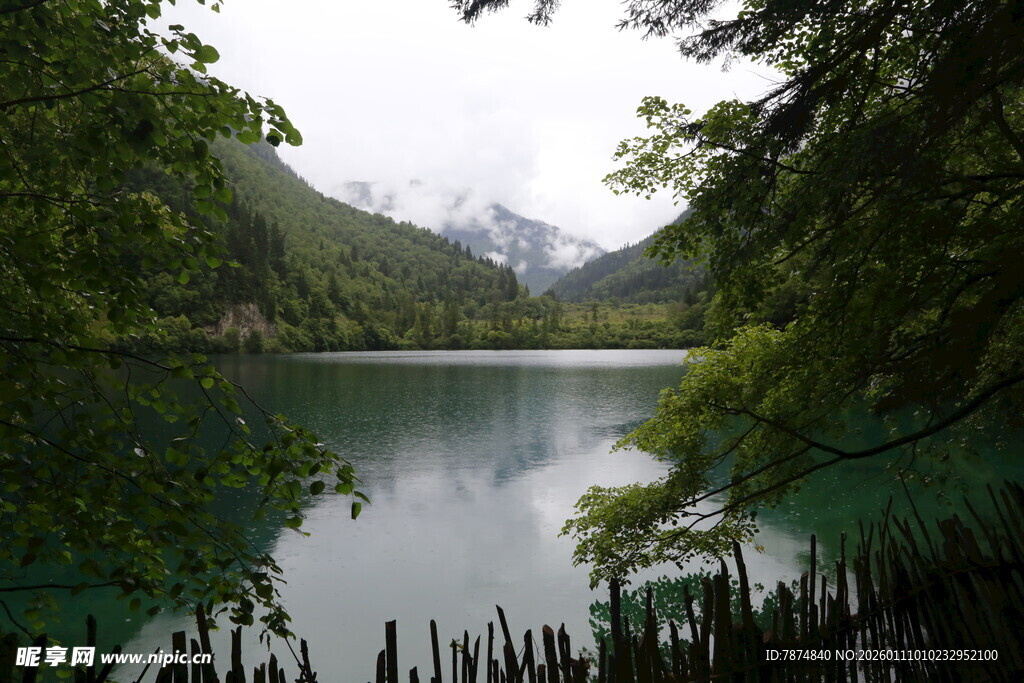 静谧山林间的幽美湖泊