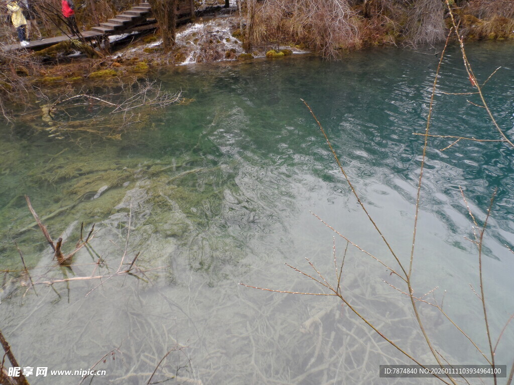 清澈见底的山间溪水