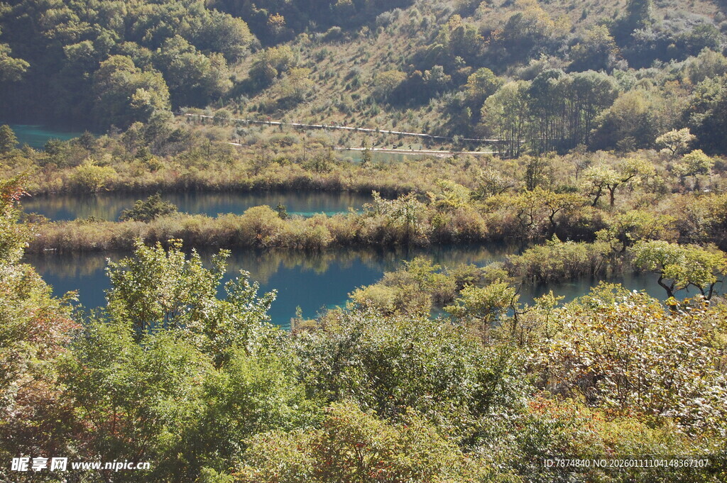 山间幽湖 植被环绕之景