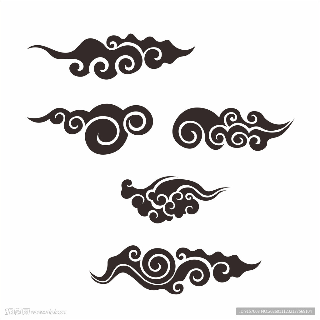 中式传统云纹图案设计