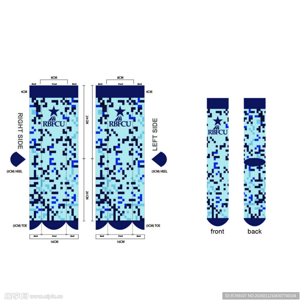 不同尺寸蓝色花纹柱状物