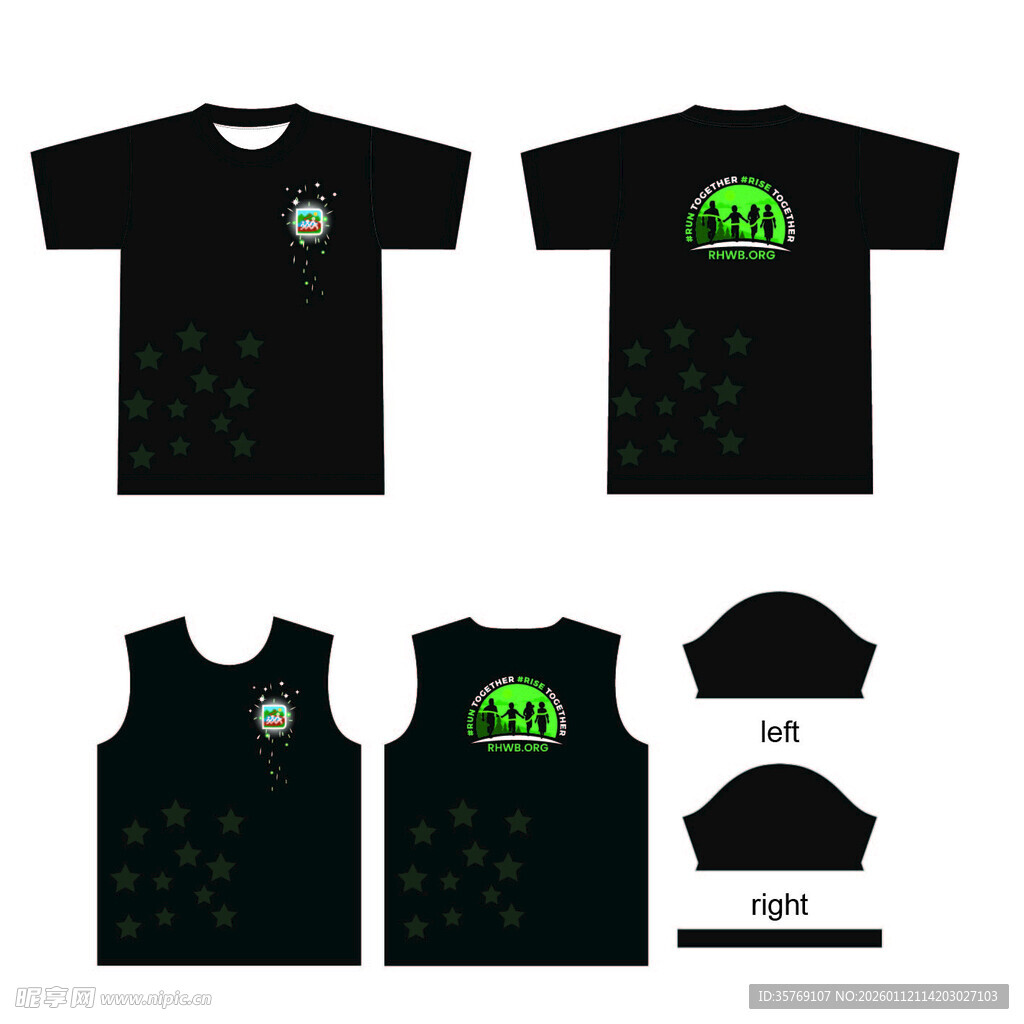 黑色T恤及背心设计稿