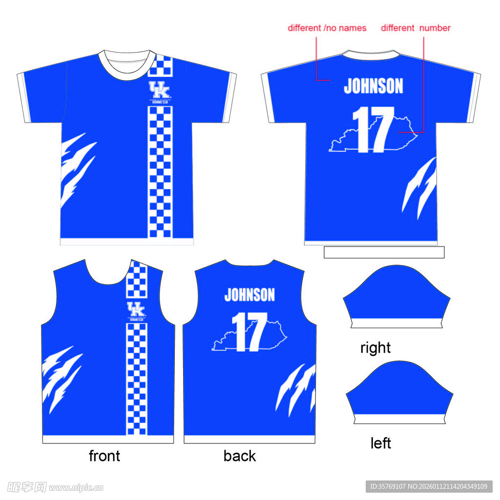 蓝色运动服设计款式展示