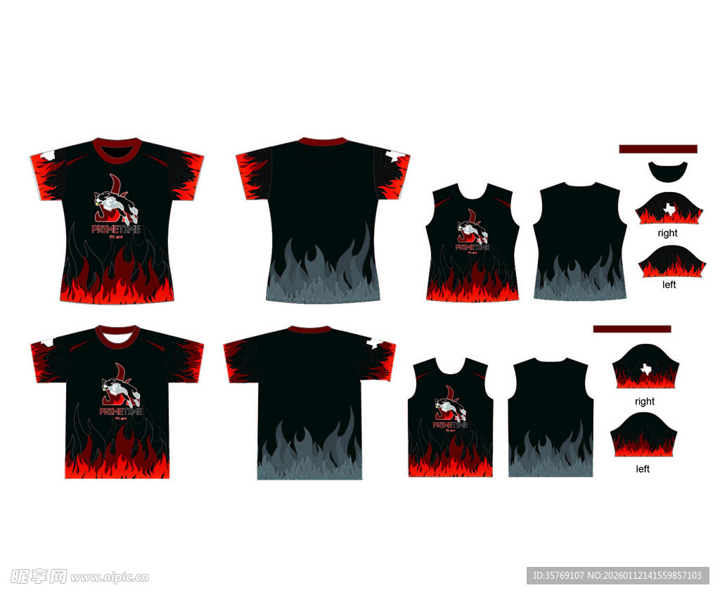 炫酷黑红系列T恤及配饰