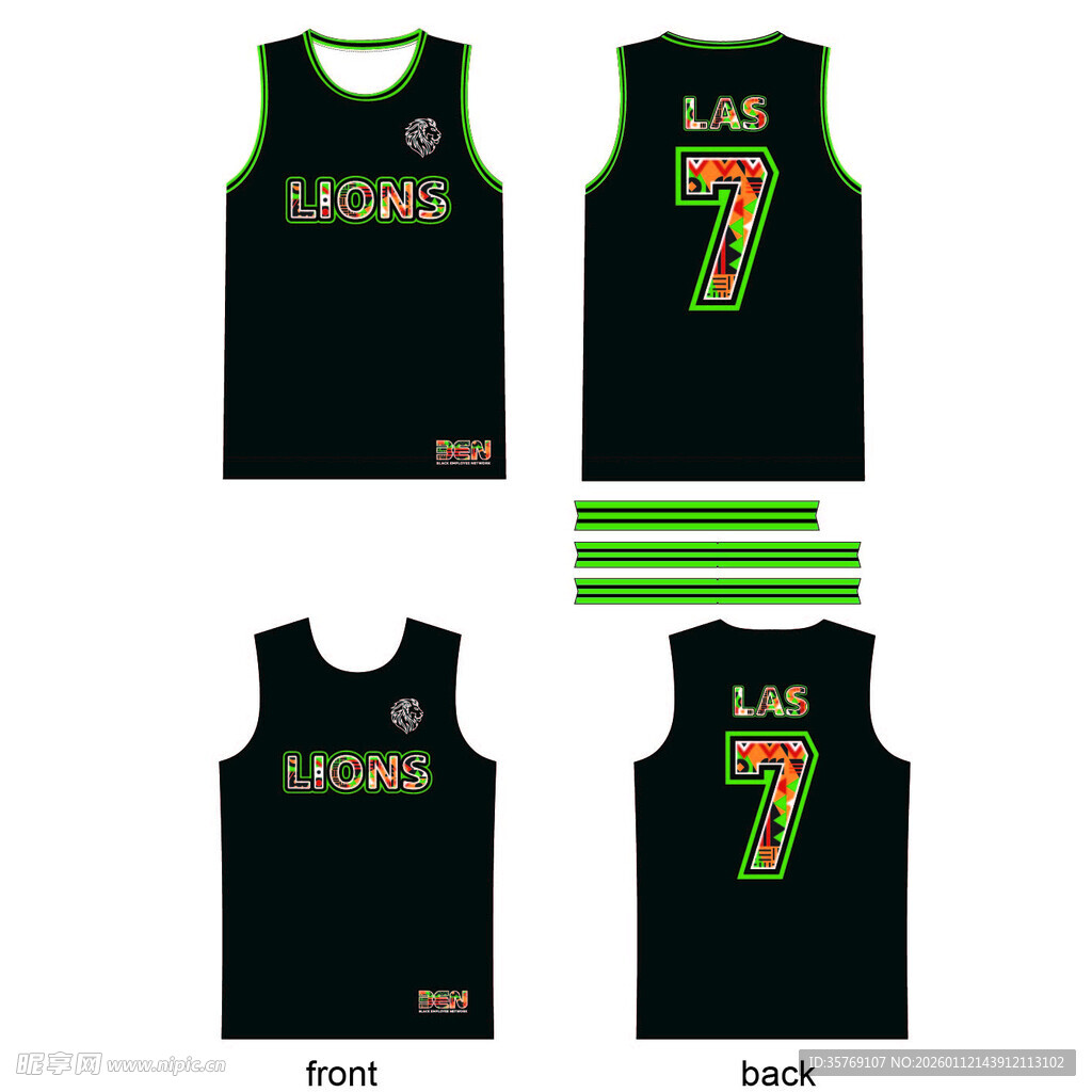 黑色篮球服套装设计展示