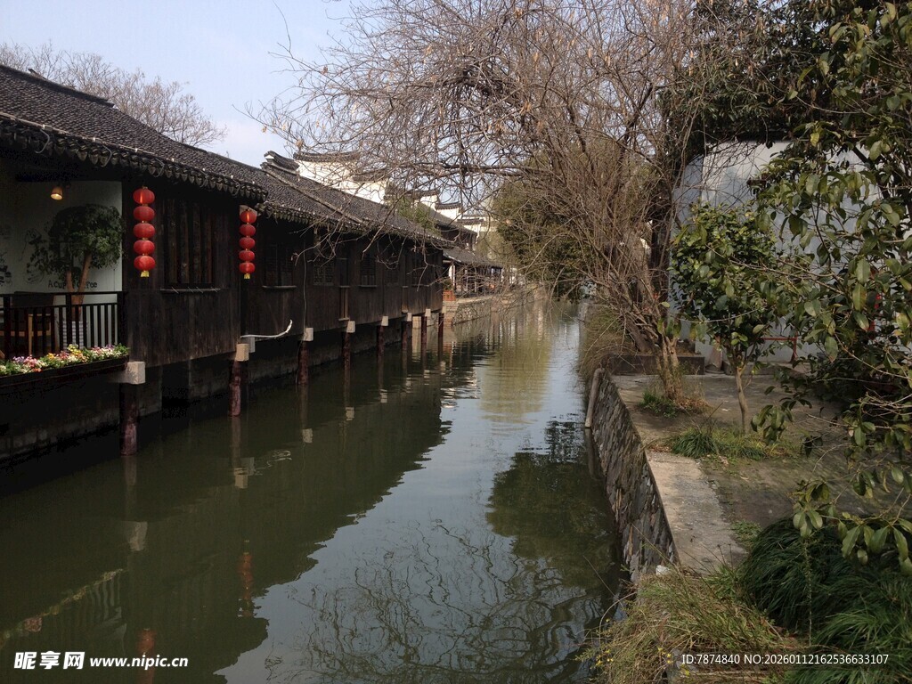 江南水乡古巷河道美景