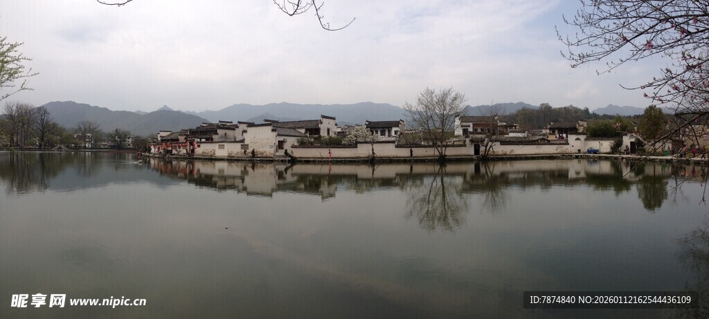 宁静湖水畔的美丽景致