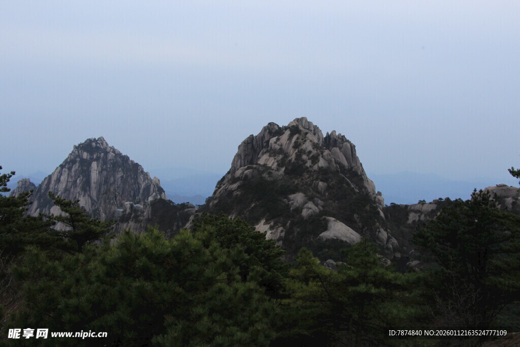 巍峨山峰与葱郁植被景观