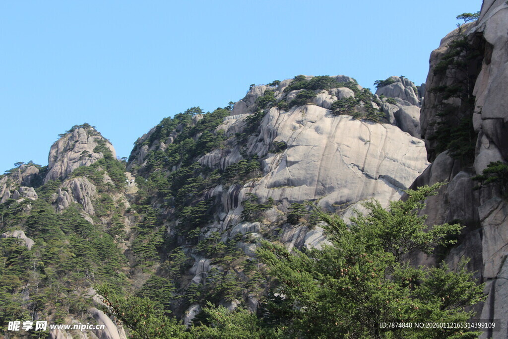巍峨山峦与葱郁植被