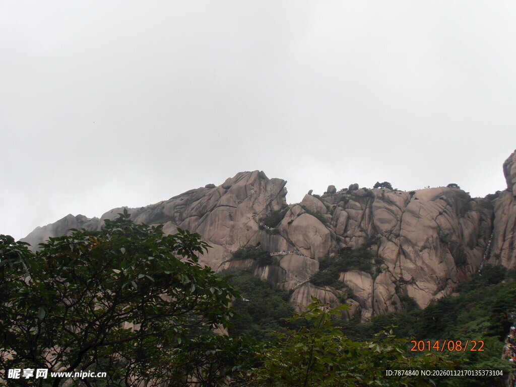 巍峨山峦与葱郁植被景观