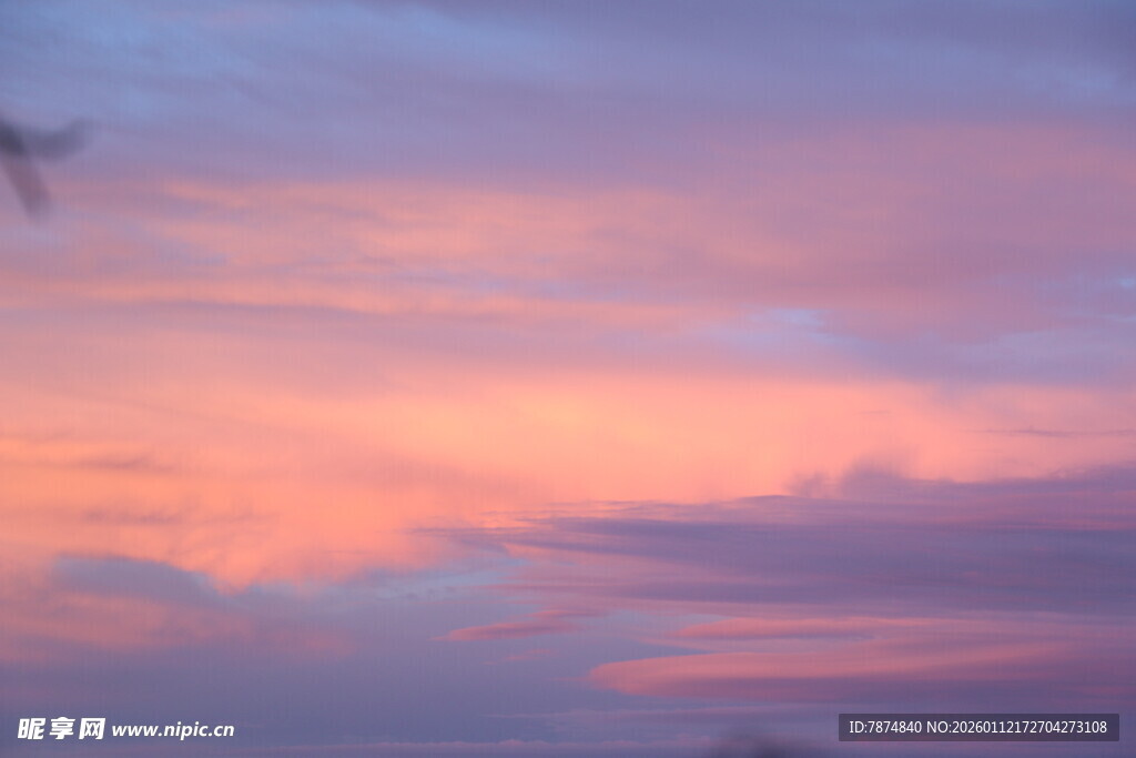 梦幻粉紫色天空美景