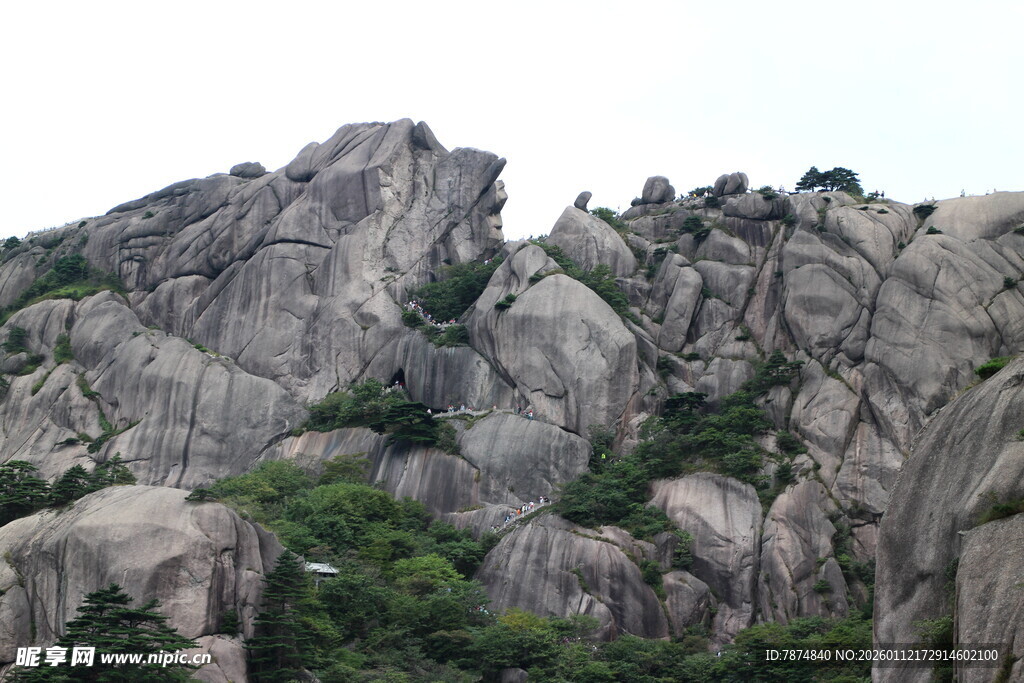 嶙峋怪石与山间绿植
