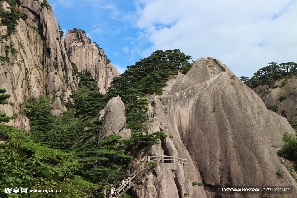 壮丽山景 奇峰与绿植相映