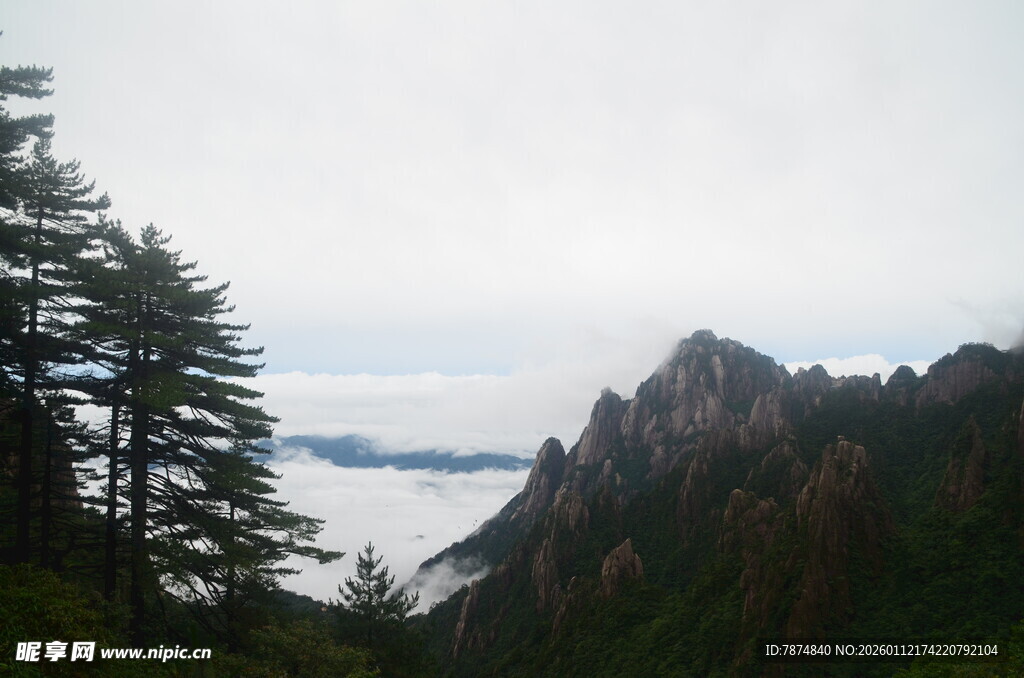 云雾缭绕的壮美山景