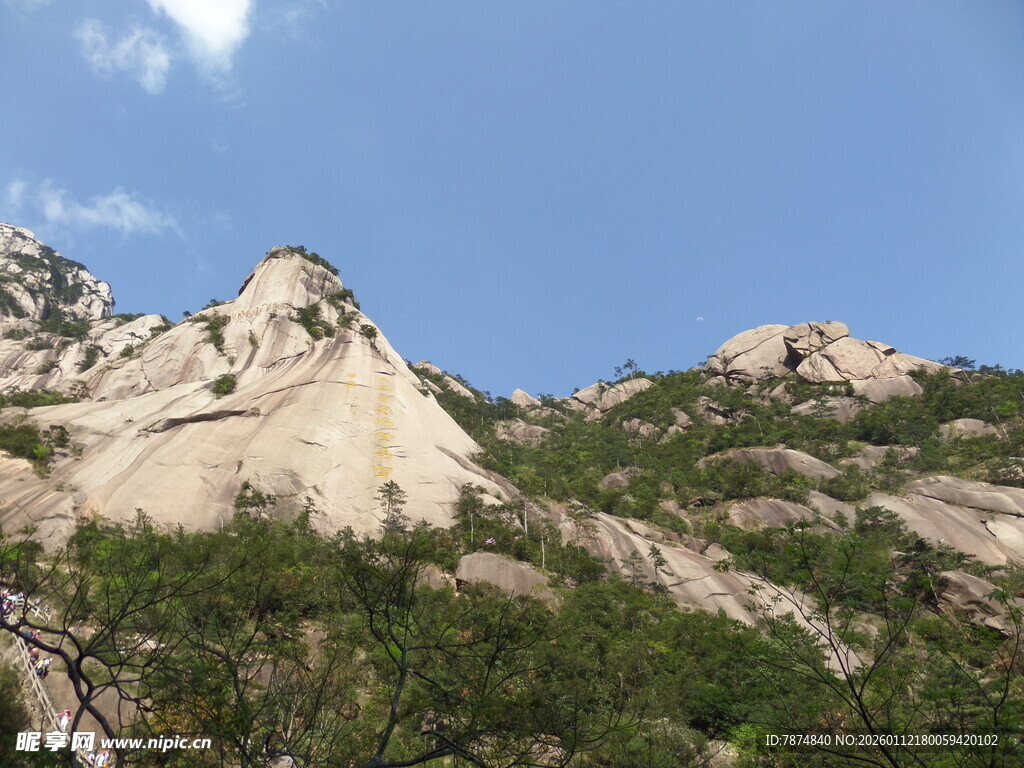 壮丽山景 岩石与绿植相映