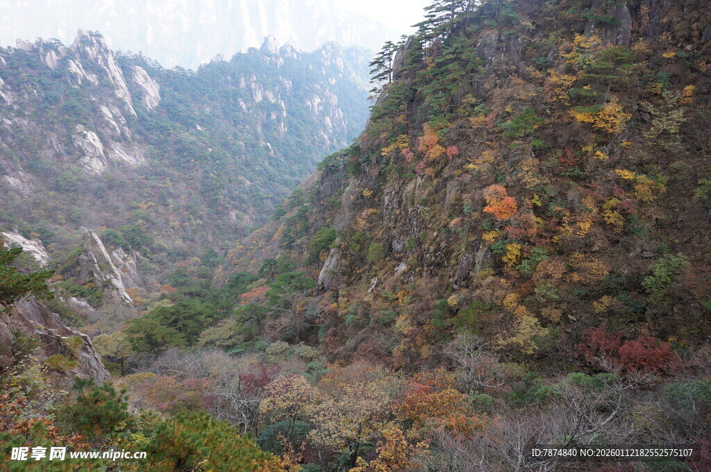 秋日山间斑斓景色