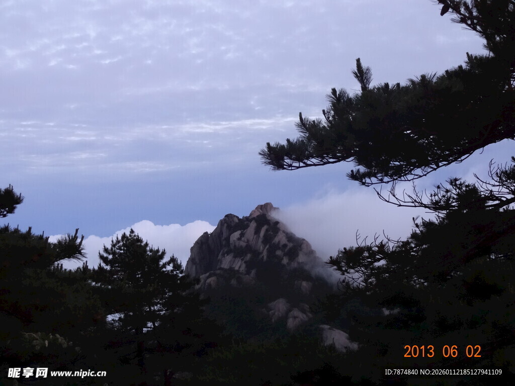 山间松影与云雾景观