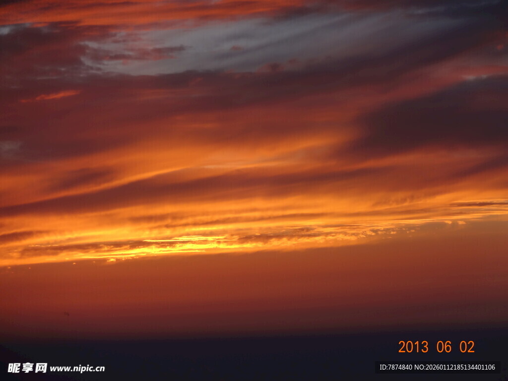 壮丽晚霞天空美景