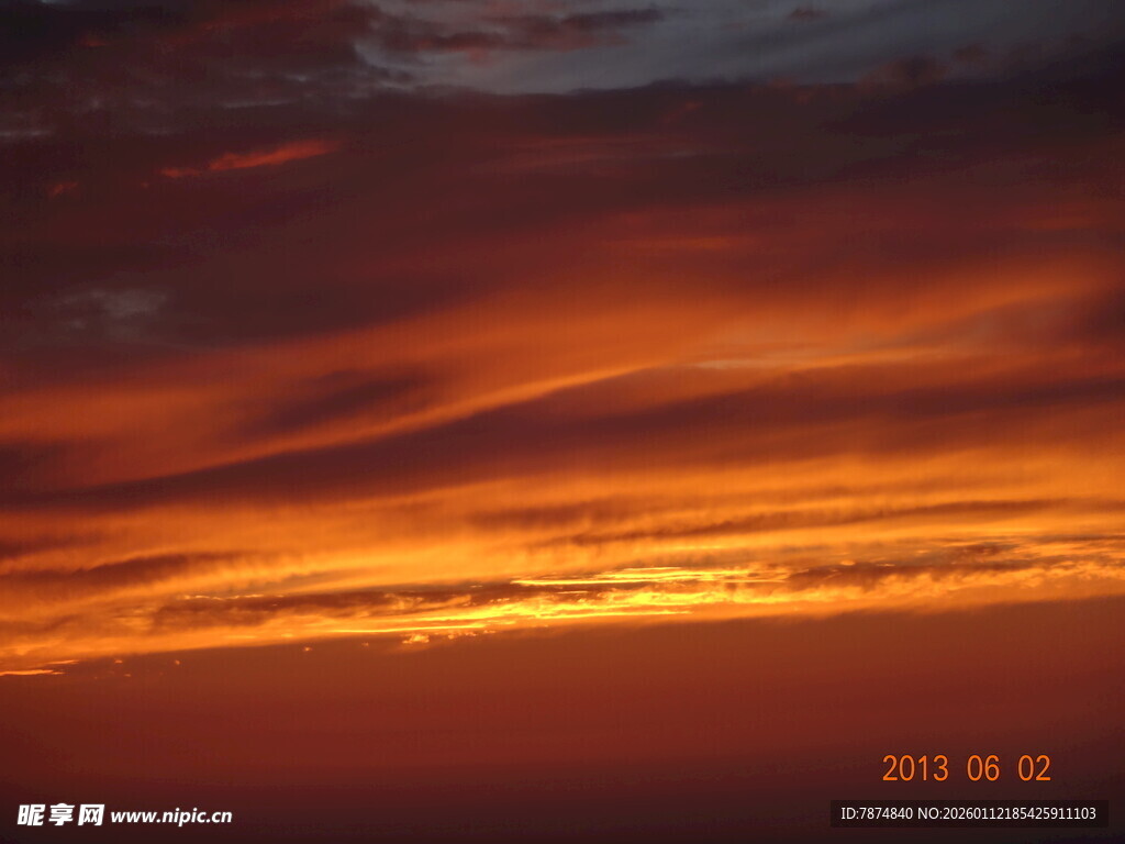 壮丽晚霞天空美景