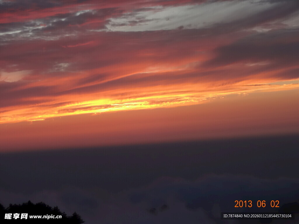 壮丽晚霞天空美景